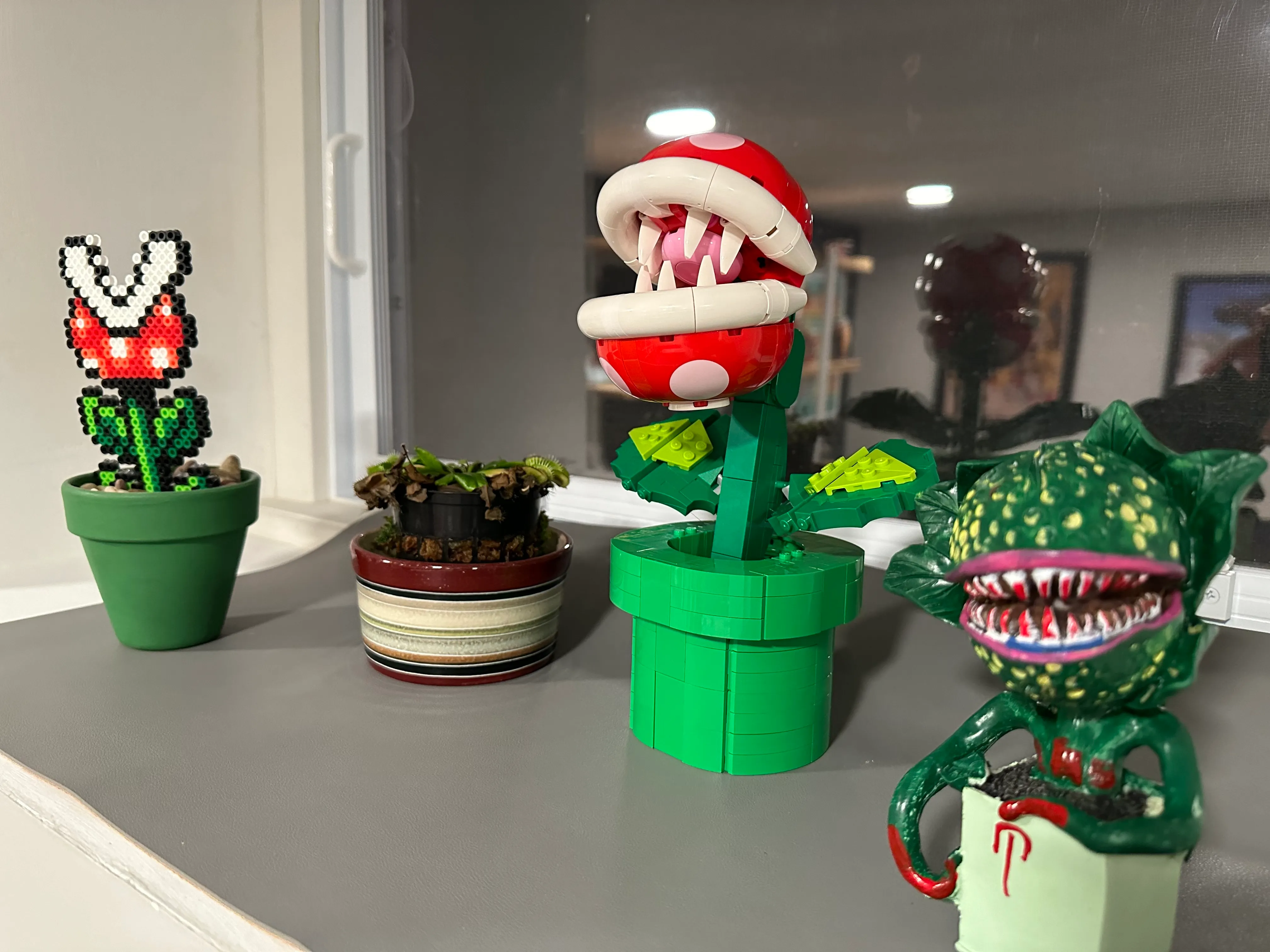 A display of multiple piranha plants